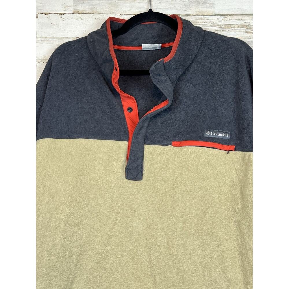 Columbia Sweater Mens XXL Colorblock Snap Fleece Pullover 90s Vtg Gorpcore - Picture 2 of 7